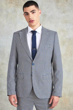 Slim Single Breasted Check Suit Jacket | BoohooMAN UK