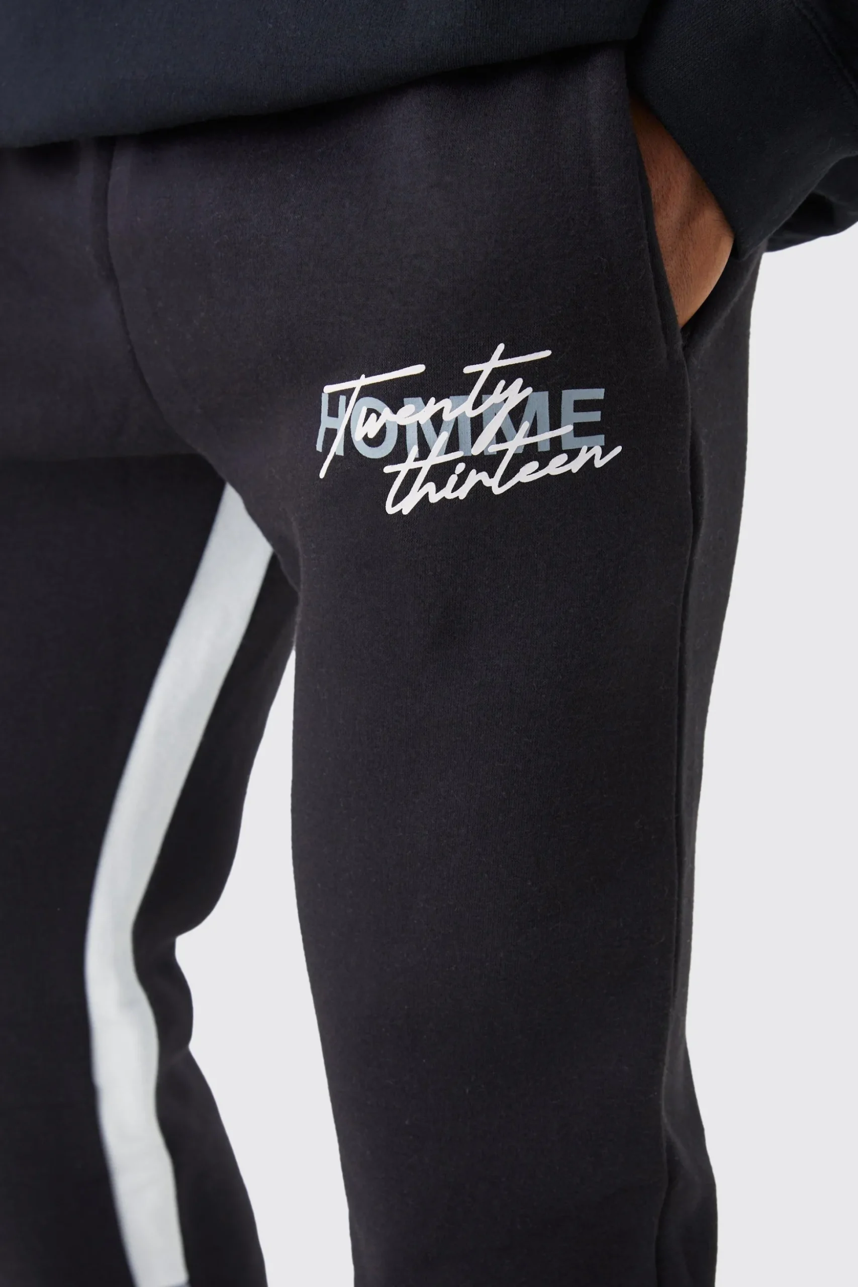 Slim Stacked Flare Star Print Gusset Jogger | BoohooMAN UK