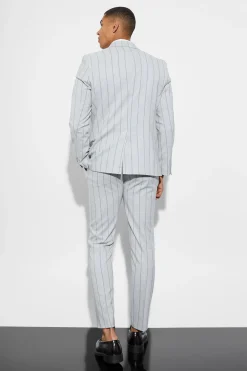 Slim Striped Suit | BoohooMAN UK