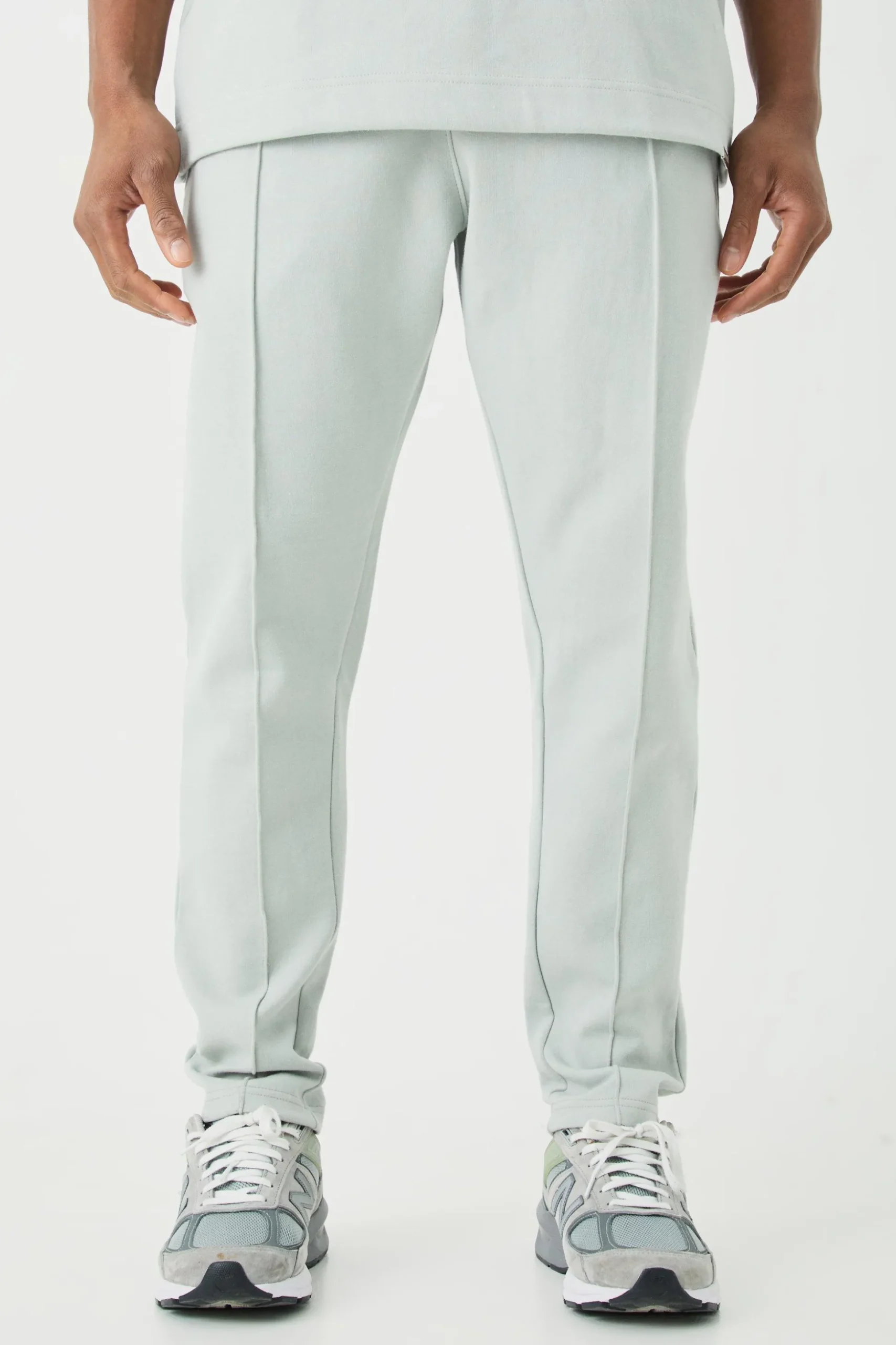 Slim Tapered Interlock Pintuck Jogger | BoohooMAN UK