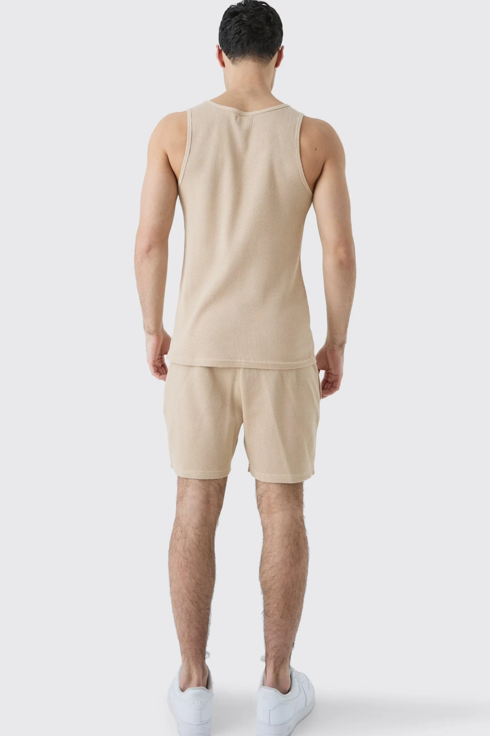 Slim Waffle Vest | BoohooMAN UK