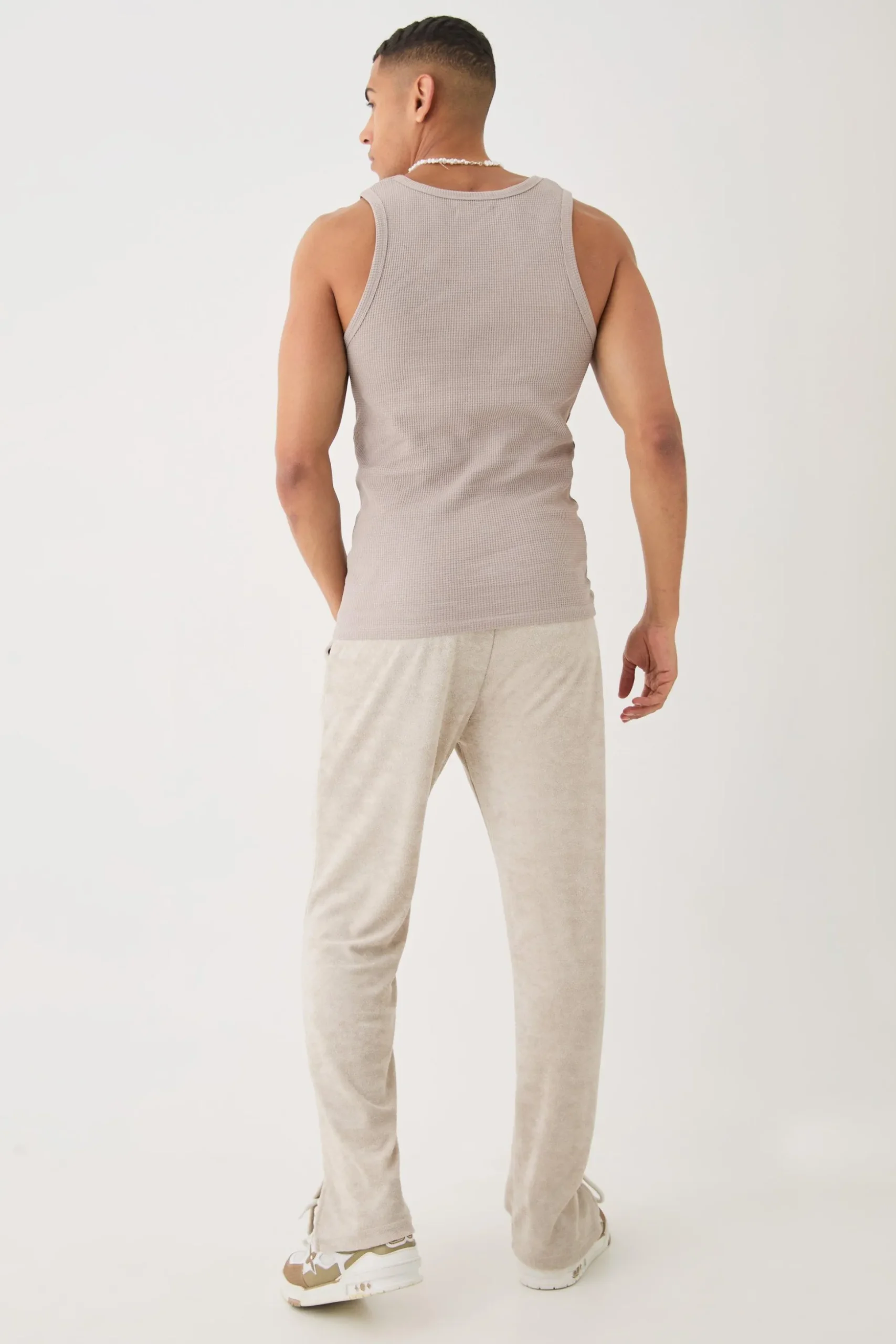 Slim Waffle Vest | BoohooMAN UK