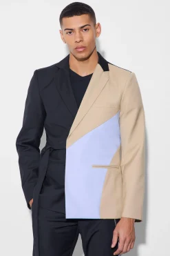 Slim Wrap Panel Suit | BoohooMAN UK