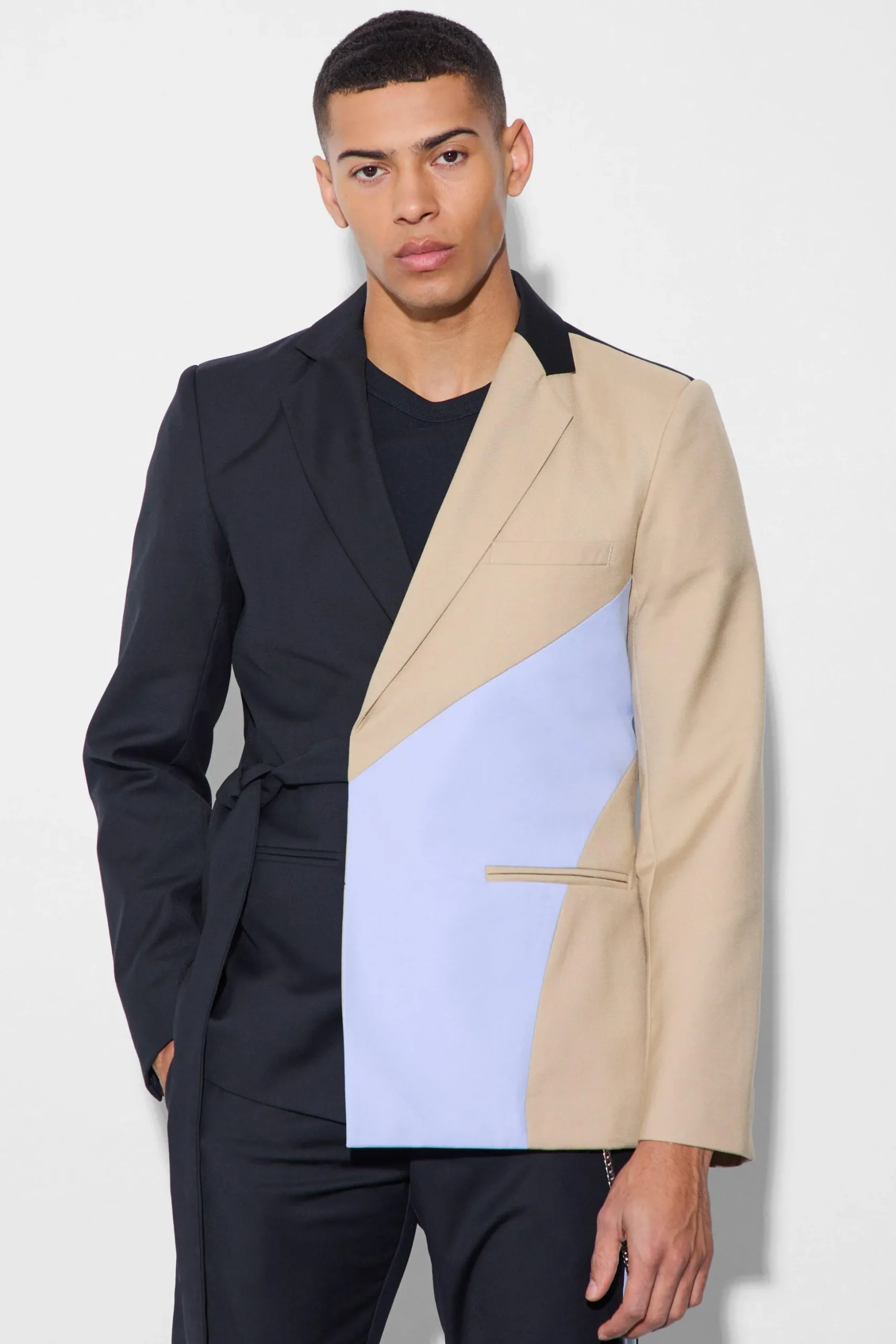 Slim Wrap Panel Suit | BoohooMAN UK