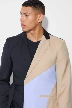 Slim Wrap Panel Suit | BoohooMAN UK