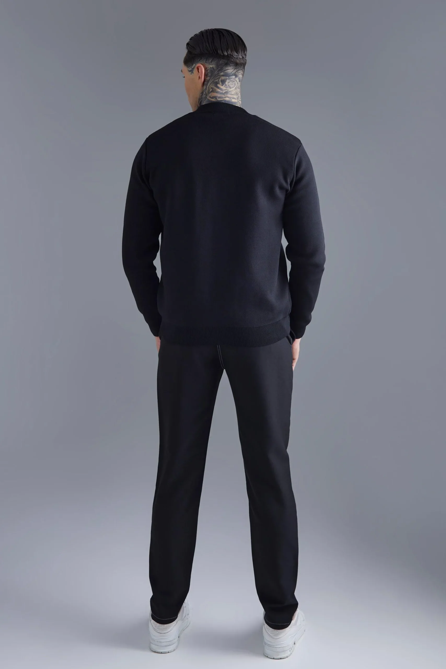 Smart Knitted Bomber | BoohooMAN UK