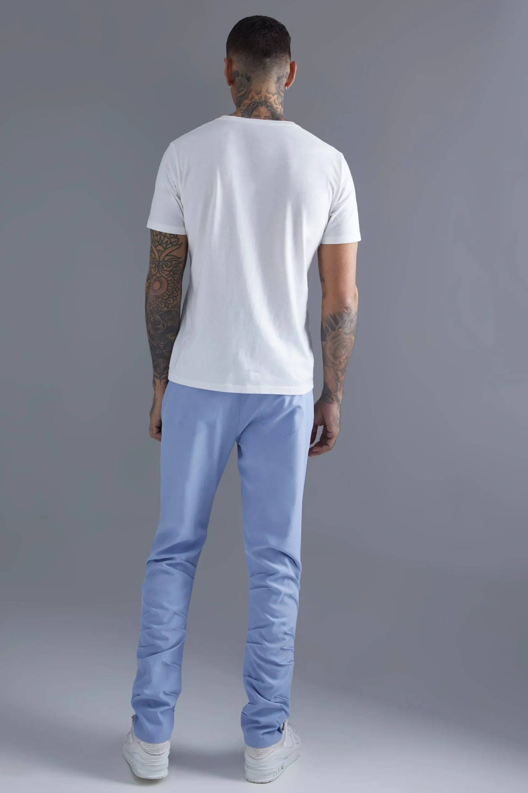 Stacked Leg Tailored Trouser | BoohooMAN UK