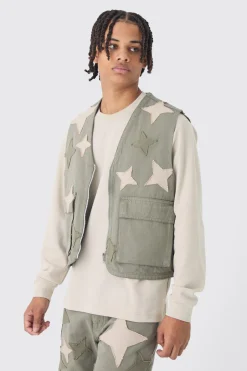 Star Patchwork Applique Set | BoohooMAN UK