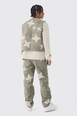 Star Patchwork Applique Set | BoohooMAN UK