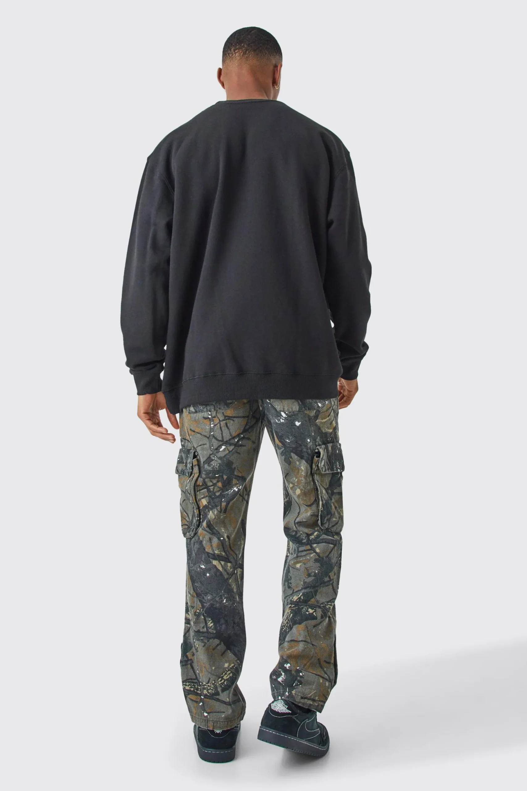 Straight Leg Forrest Camo 3d Cargo Pocket Trouser | BoohooMAN UK
