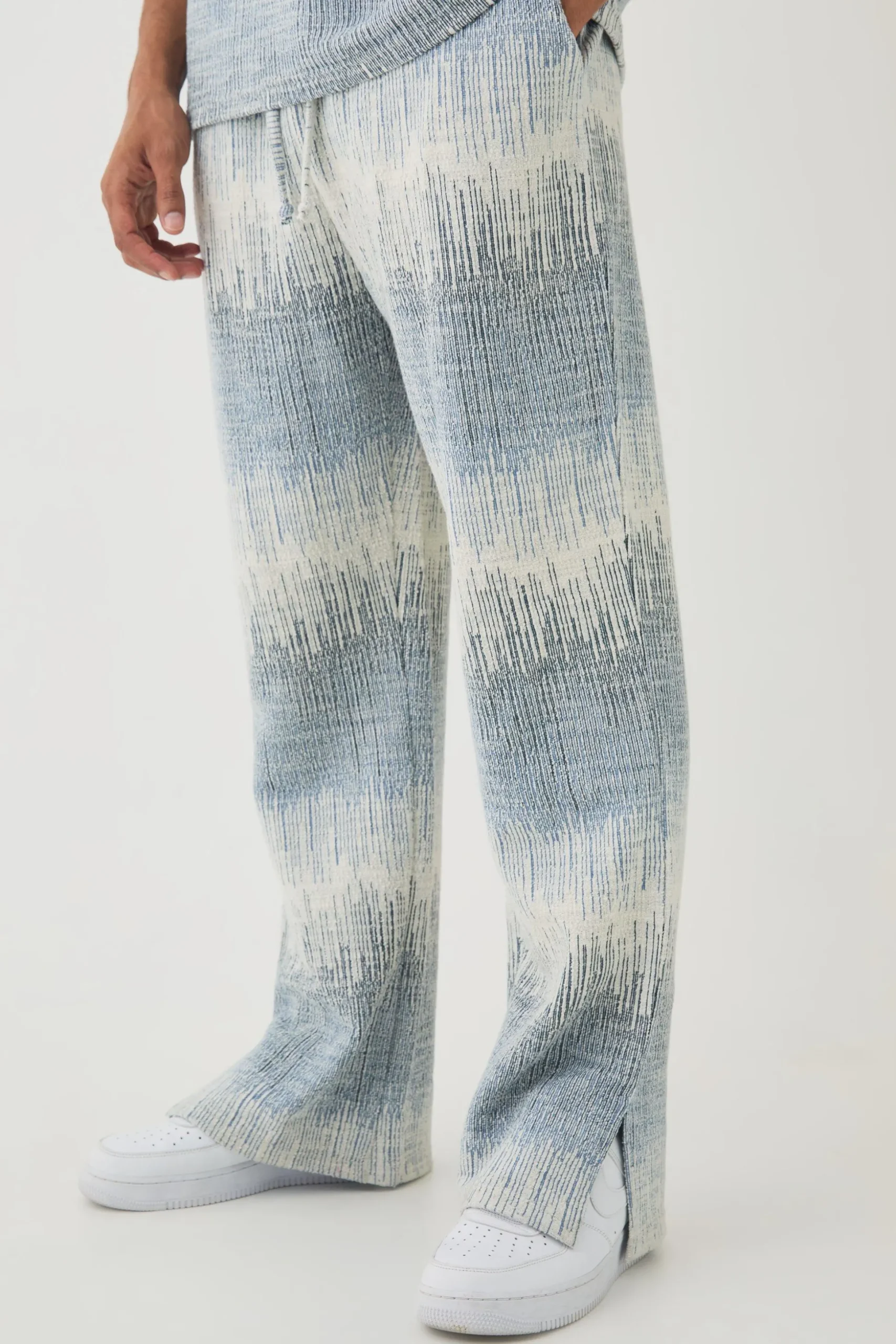 Straight Leg Jacquard Jogger | BoohooMAN UK