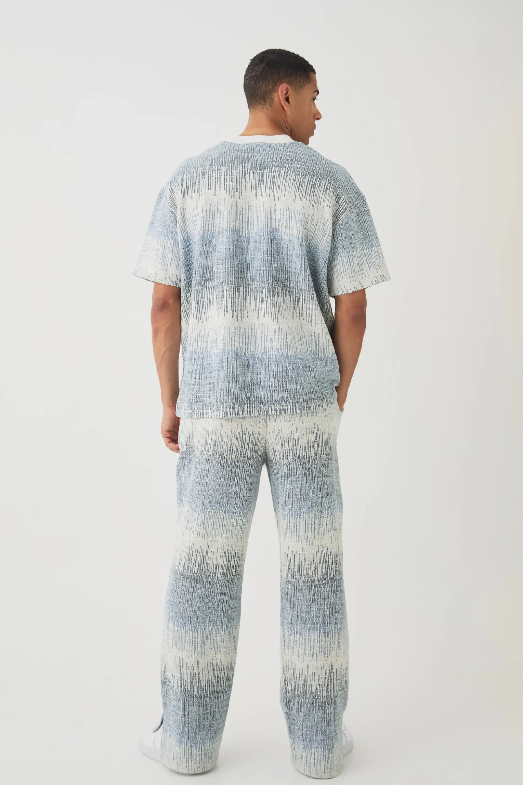 Straight Leg Jacquard Jogger | BoohooMAN UK
