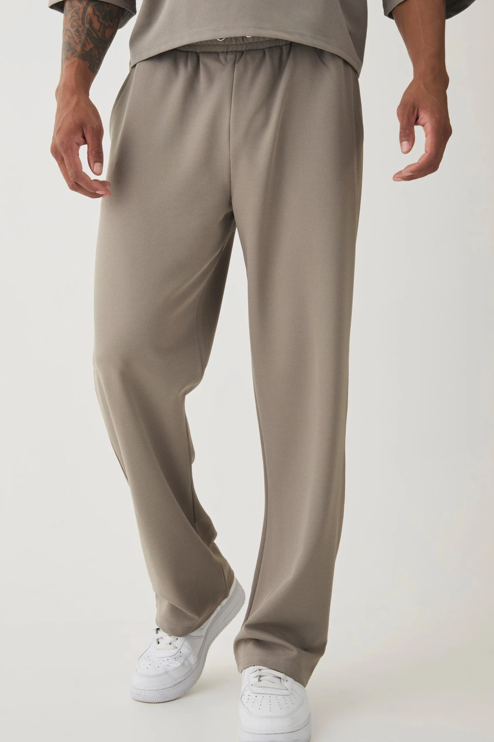 Straight Leg Jersey Twill Jogger | BoohooMAN UK