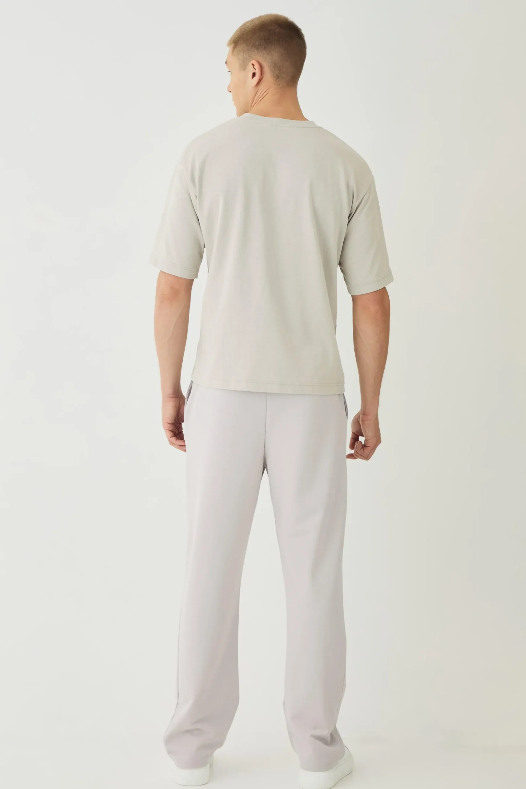 Straight Leg Jersey Twill Jogger | BoohooMAN UK