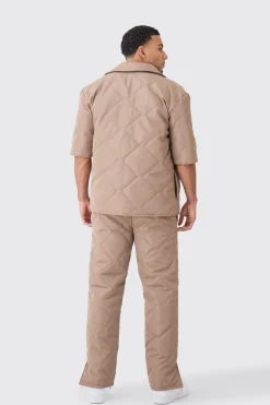 Straight Leg Quilted Trouser | BoohooMAN UK