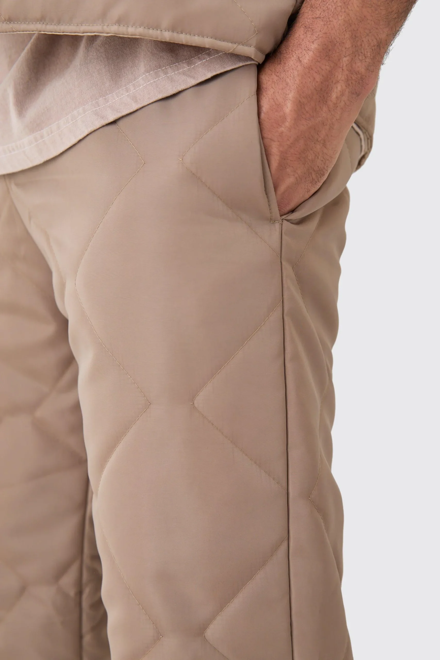 Straight Leg Quilted Trouser | BoohooMAN UK