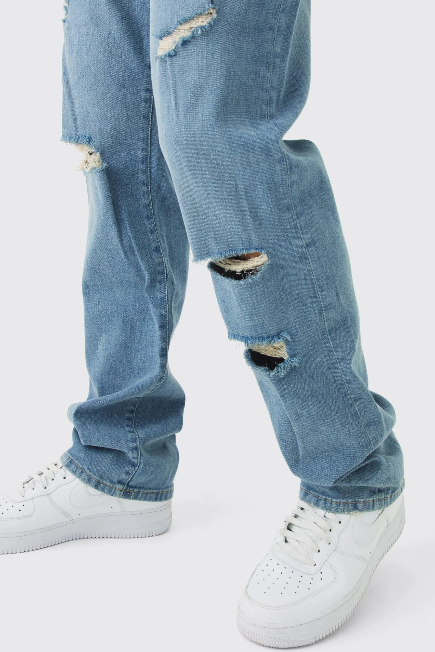 Straight Leg Ripped Jeans | BoohooMAN UK