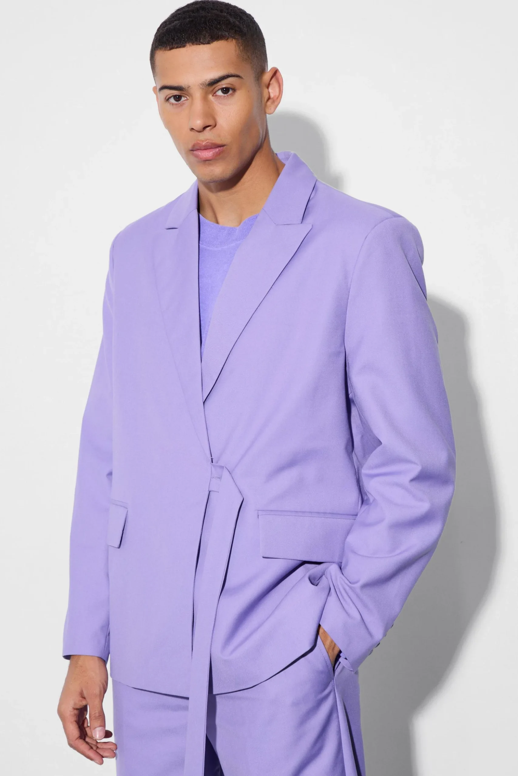 Strap Detail Oversized Blazer | BoohooMAN UK