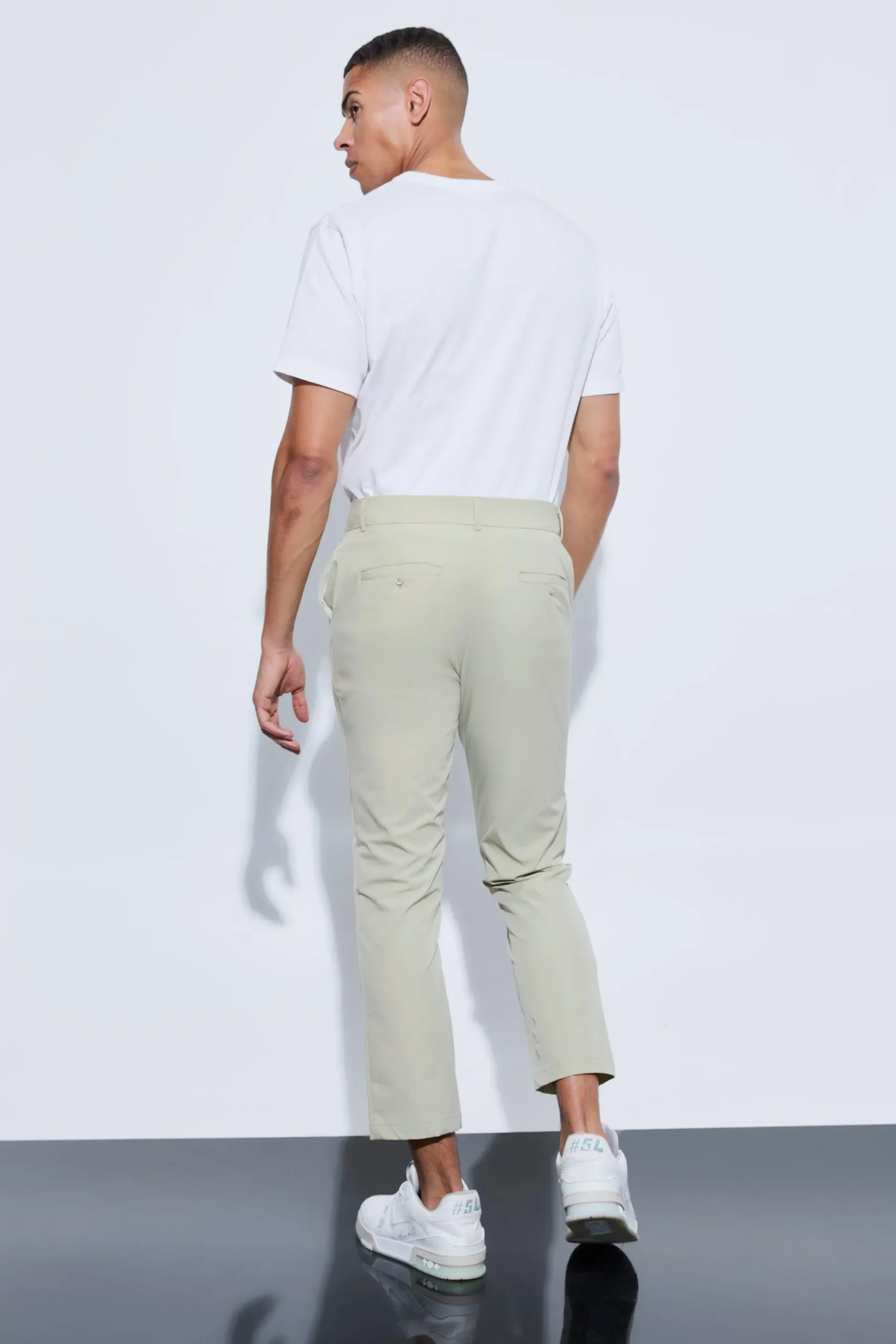 Stretch Tailored Cropped Trousers | BoohooMAN UK