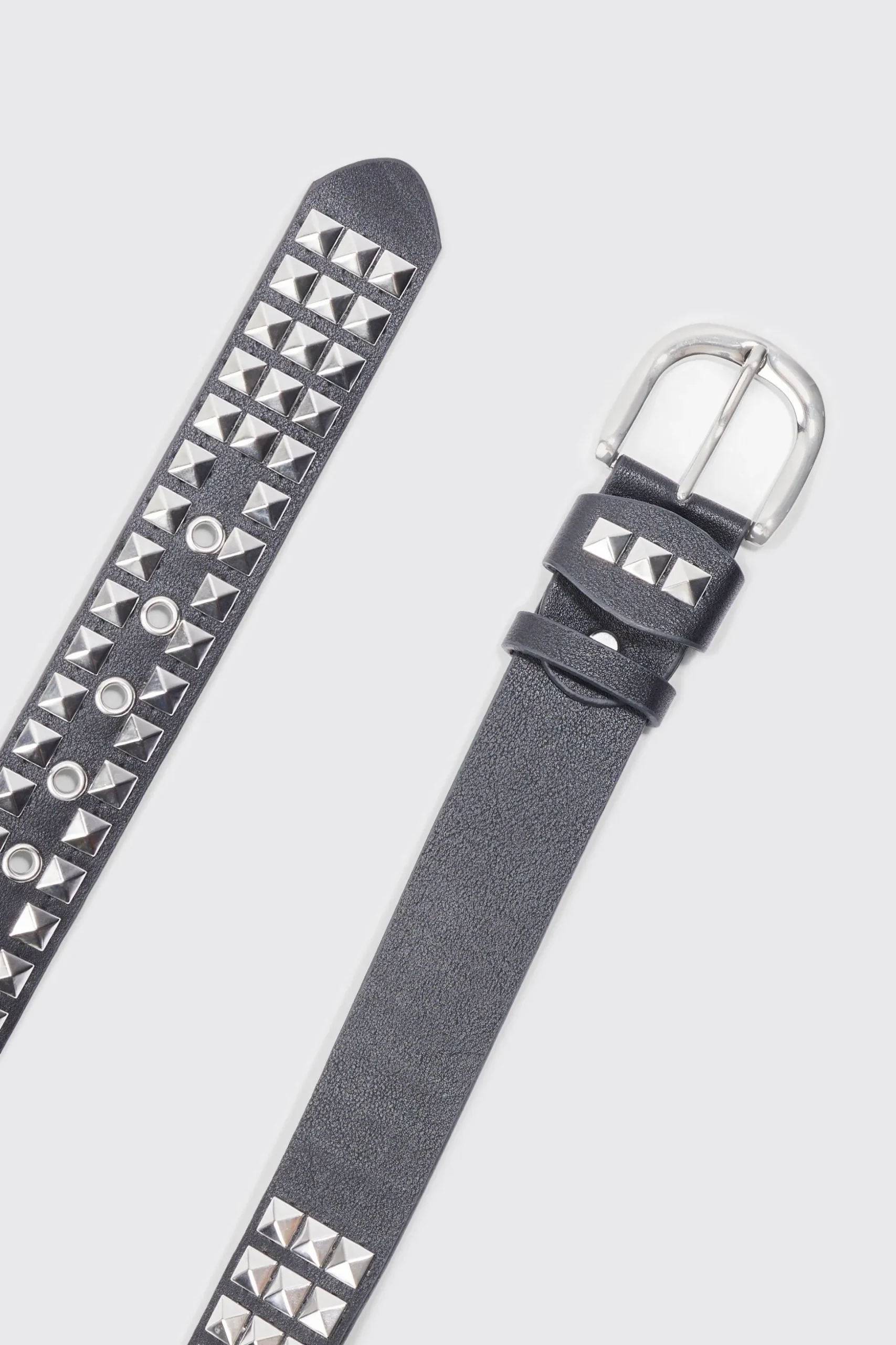 Studded Faux Leather Belt | BoohooMAN UK