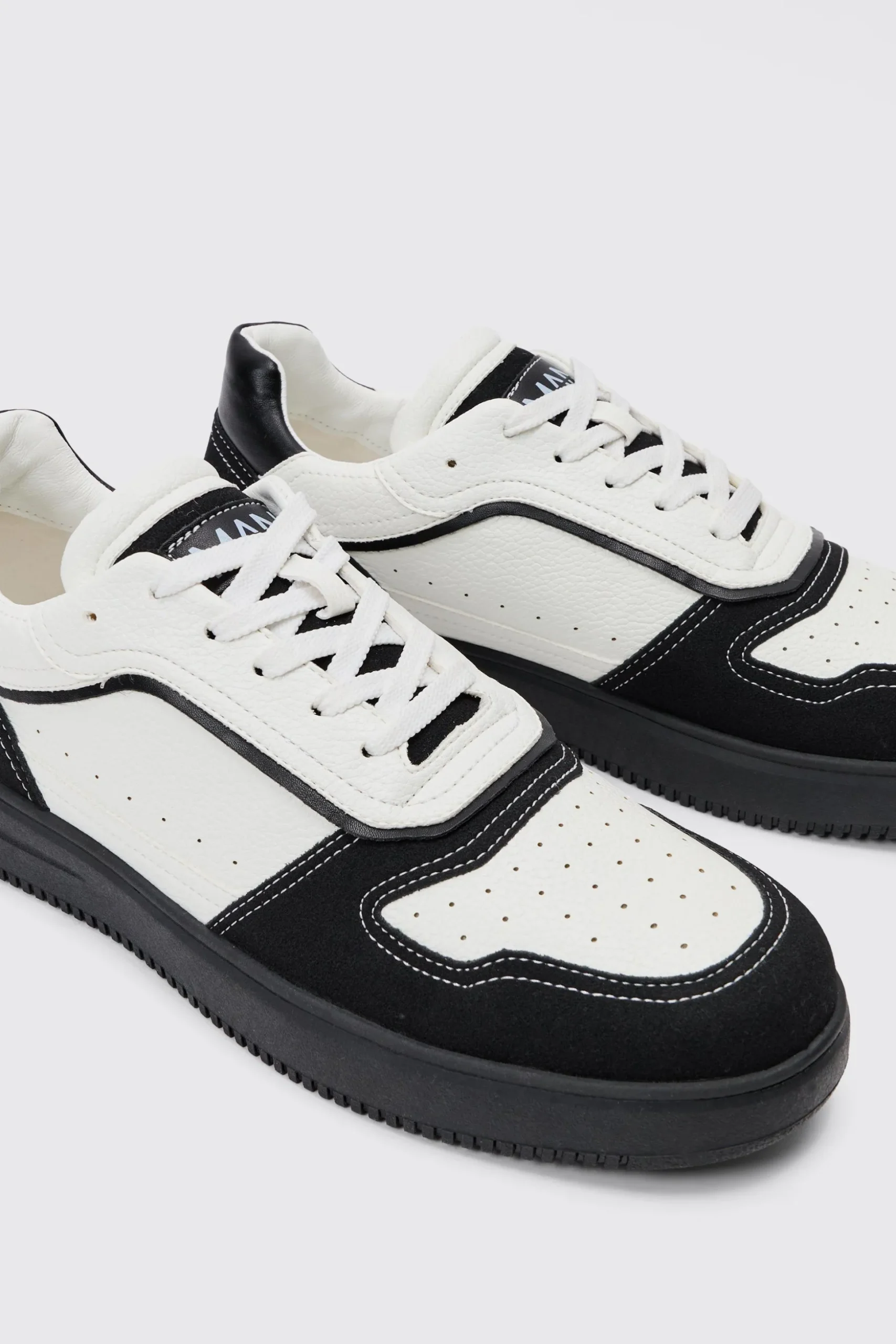 Suede Contrast Panel Trainer | BoohooMAN UK