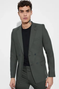 Super Skinny Double Breasted Blazer | BoohooMAN UK