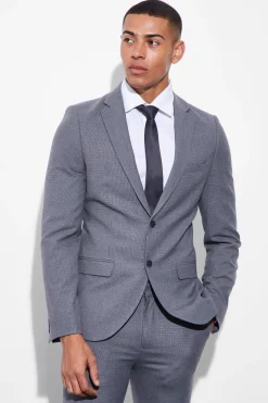Super Skinny Mini Texture Suit Jacket | BoohooMAN UK