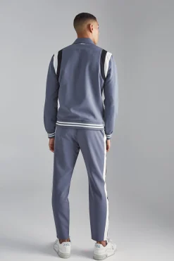 Tailored Collared Varsity Bomber Jacket | BoohooMAN UK