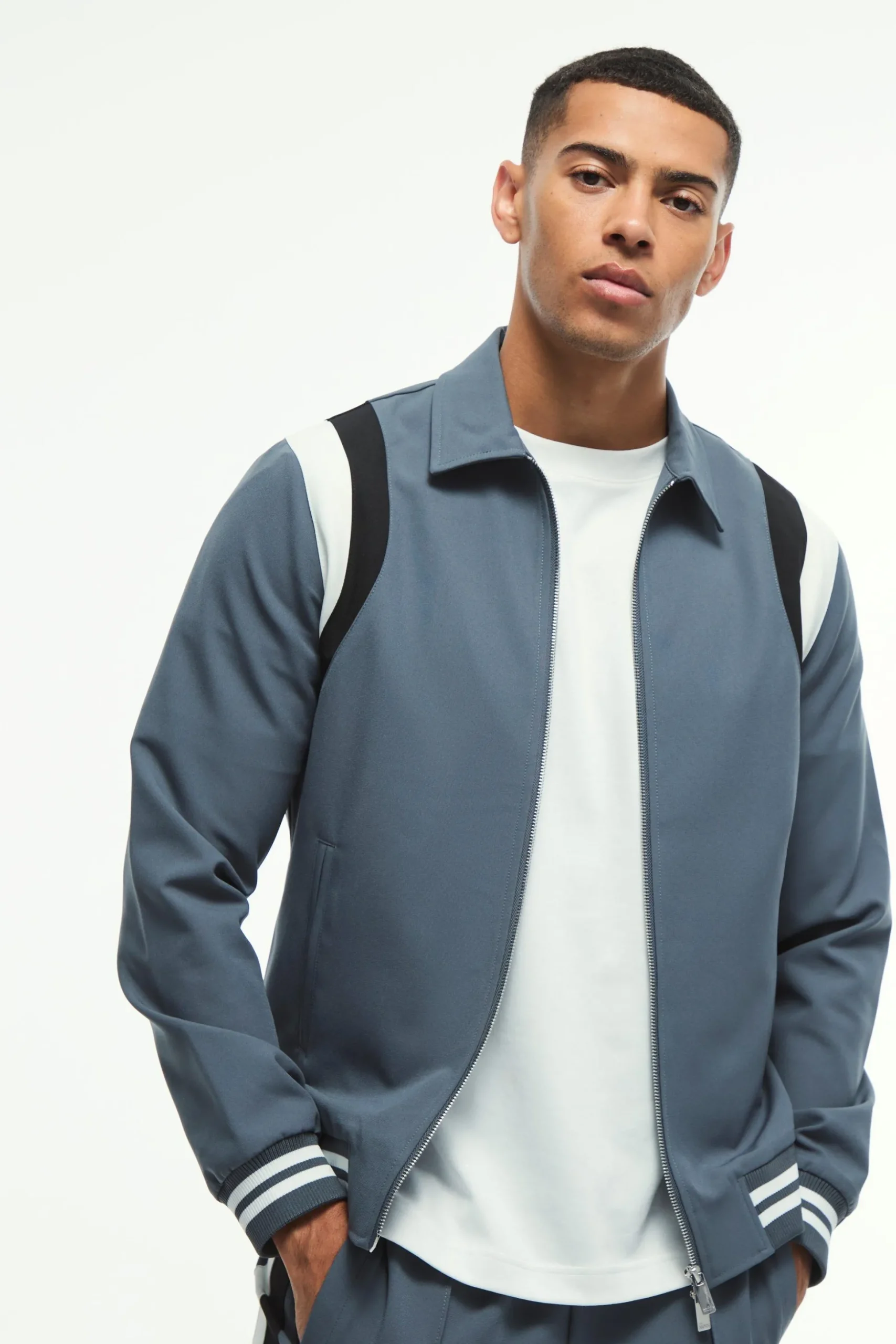 Tailored Collared Varsity Bomber Jacket | BoohooMAN UK