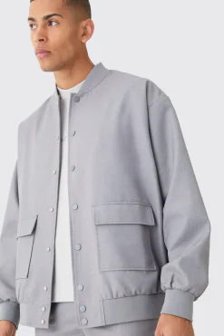 Tailored Oversized Bomber Jacket | BoohooMAN UK
