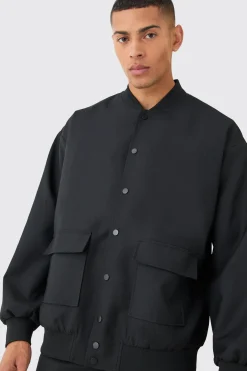 Tailored Oversized Bomber Jacket | BoohooMAN UK