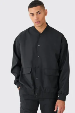 Tailored Oversized Bomber Smart Set | BoohooMAN UK