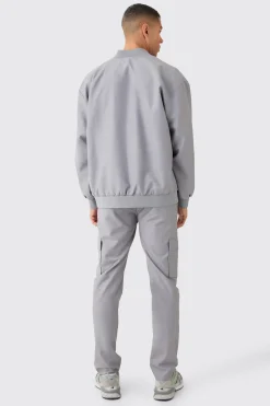 Tailored Oversized Bomber Jacket Smart Set | BoohooMAN UK