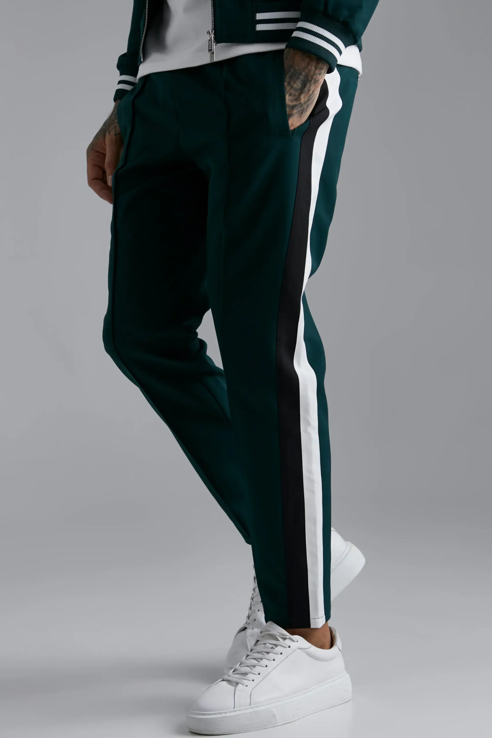 Tailored Varsity Trouser | BoohooMAN UK