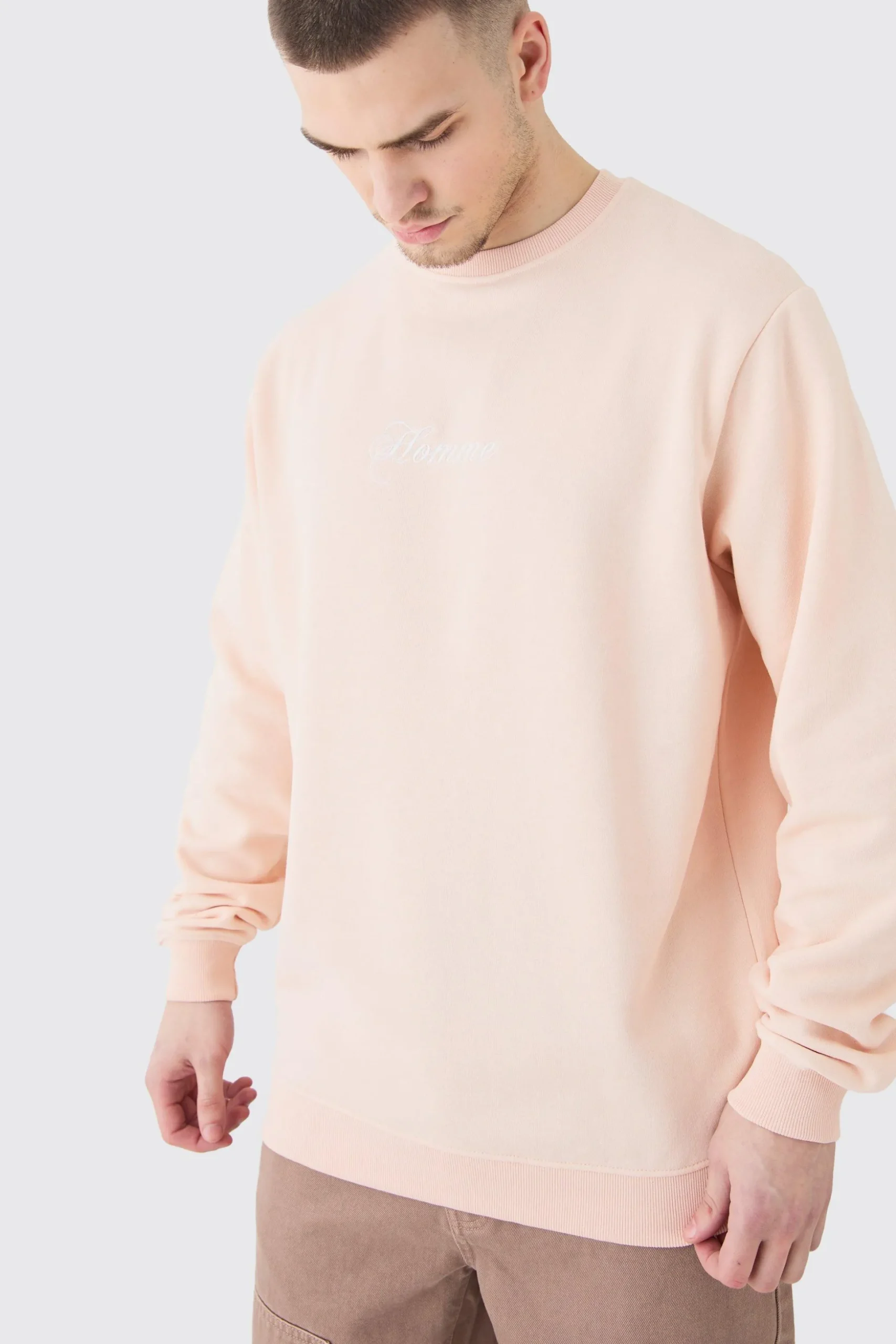 Tall Basic Crew Neck Homme Sweatshirt | BoohooMAN UK