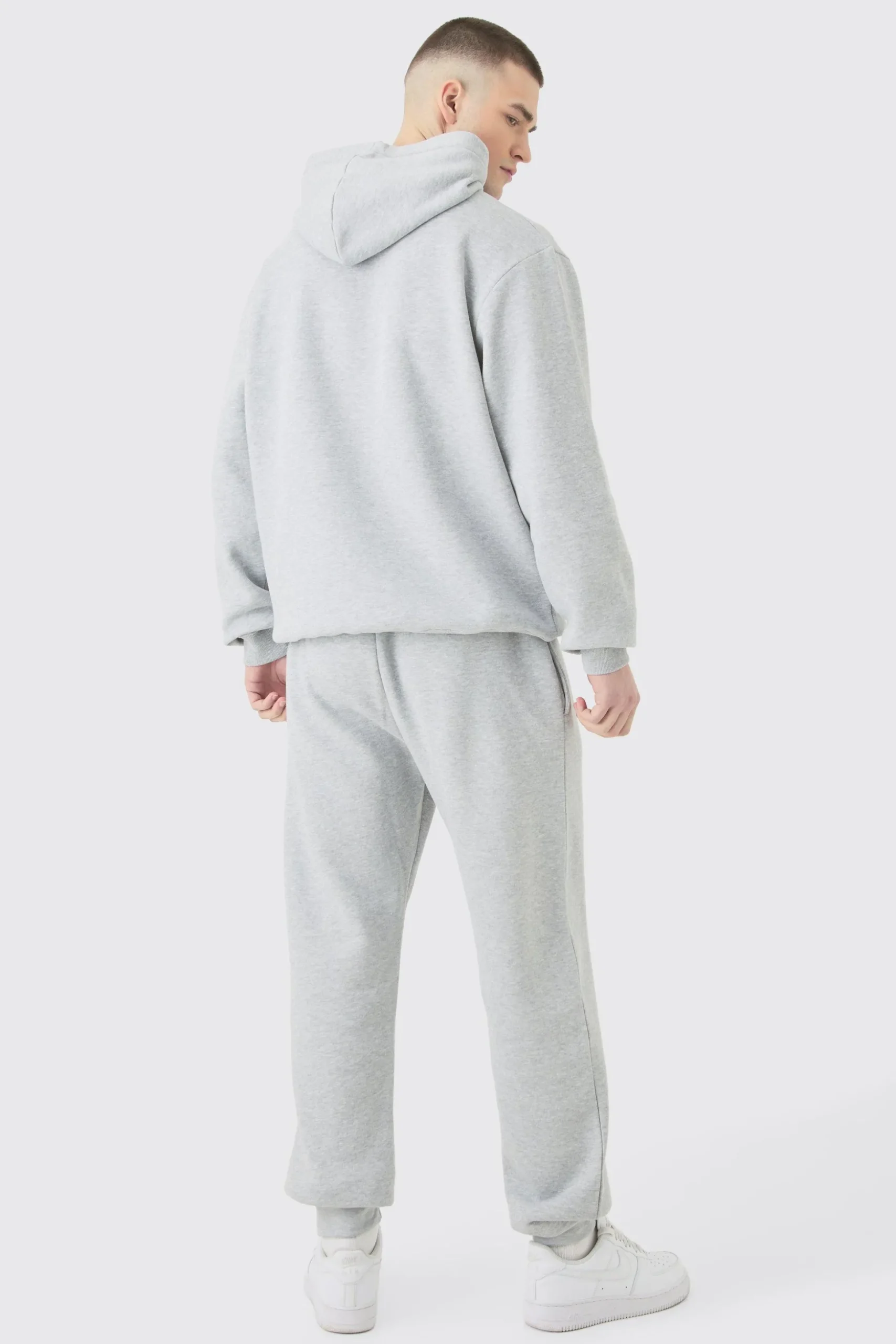 Tall Basic Jogger In Grey Marl | BoohooMAN UK