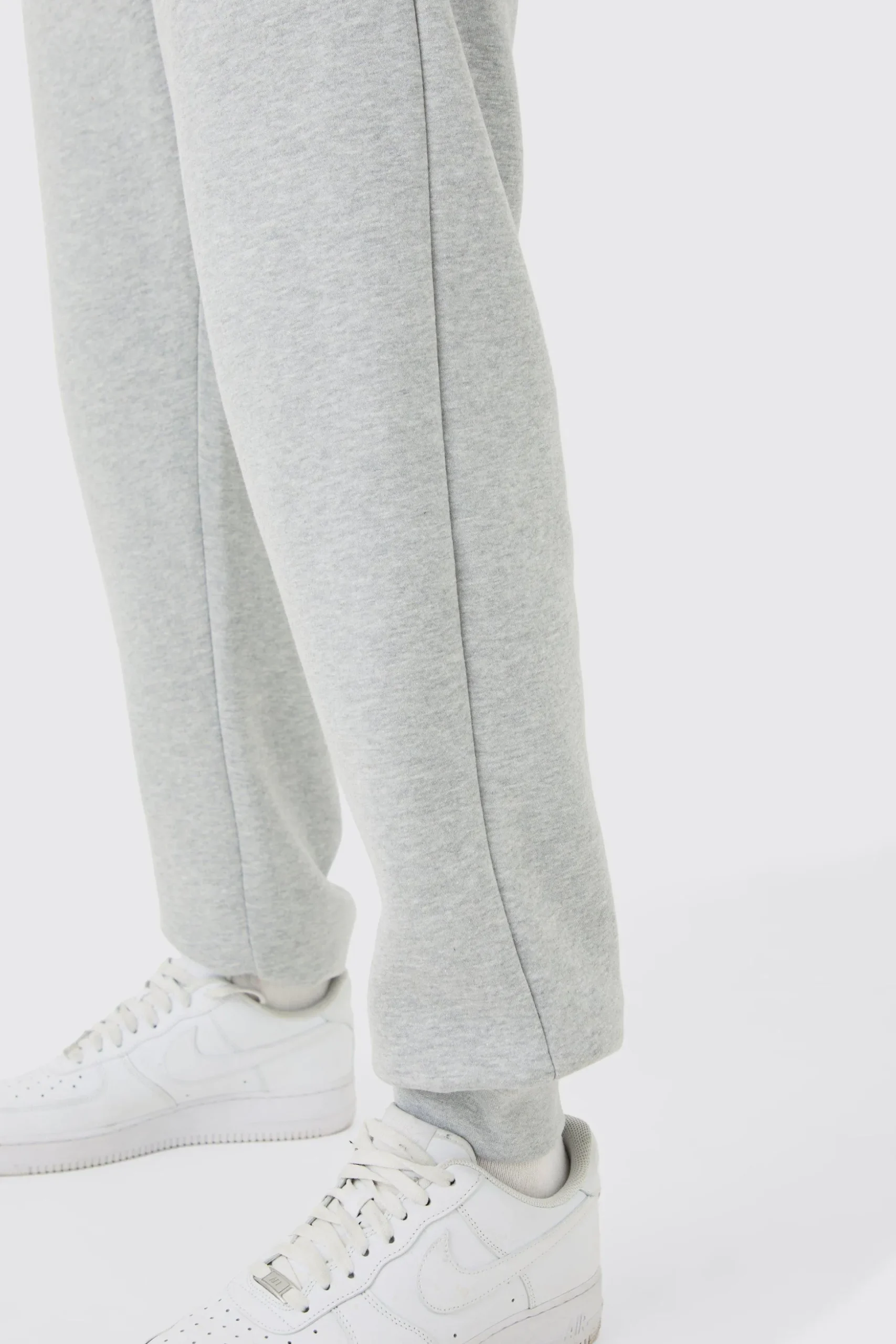 Tall Basic Jogger In Grey Marl | BoohooMAN UK