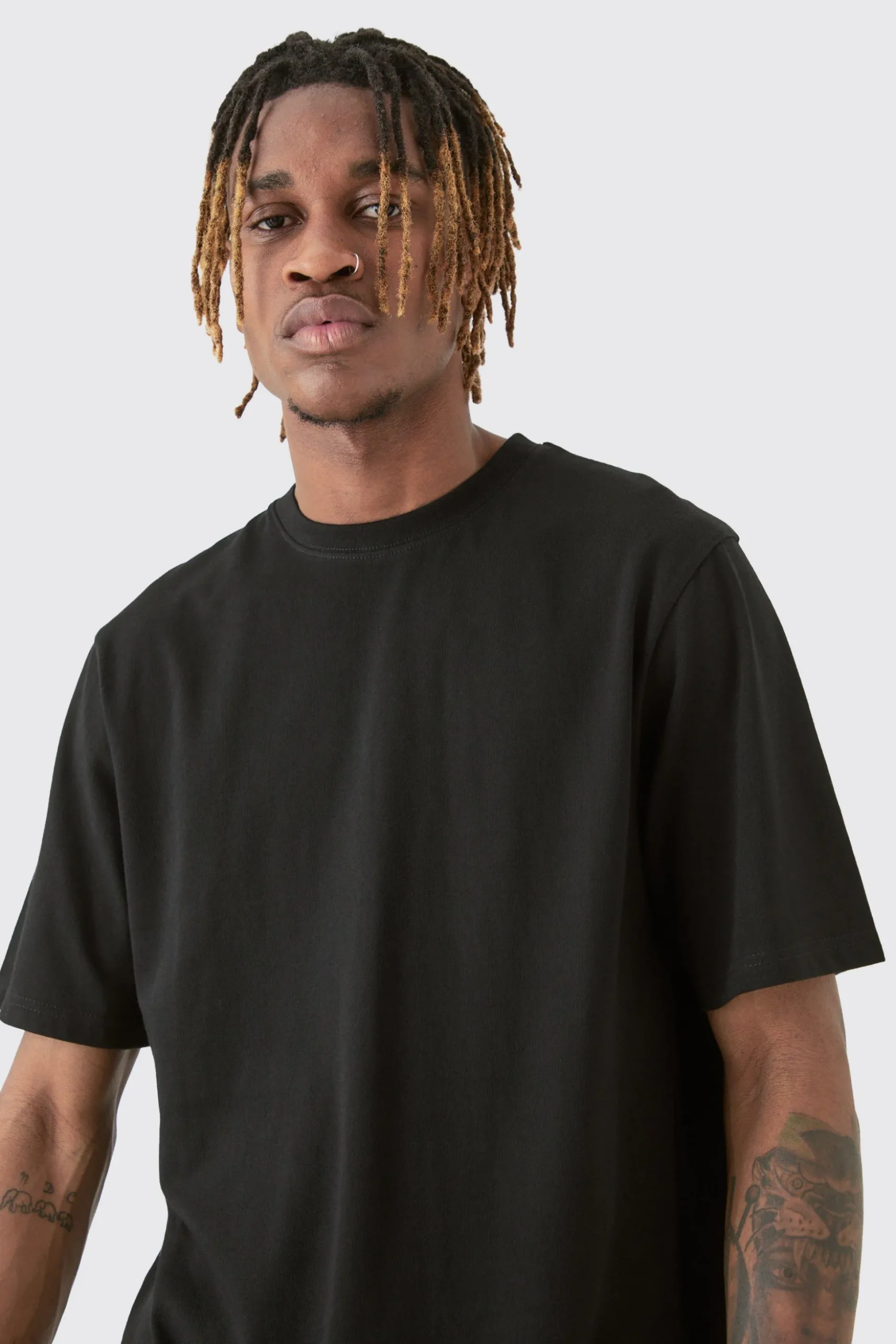 Tall Basic Longline Crew Neck T-shirt | BoohooMAN UK