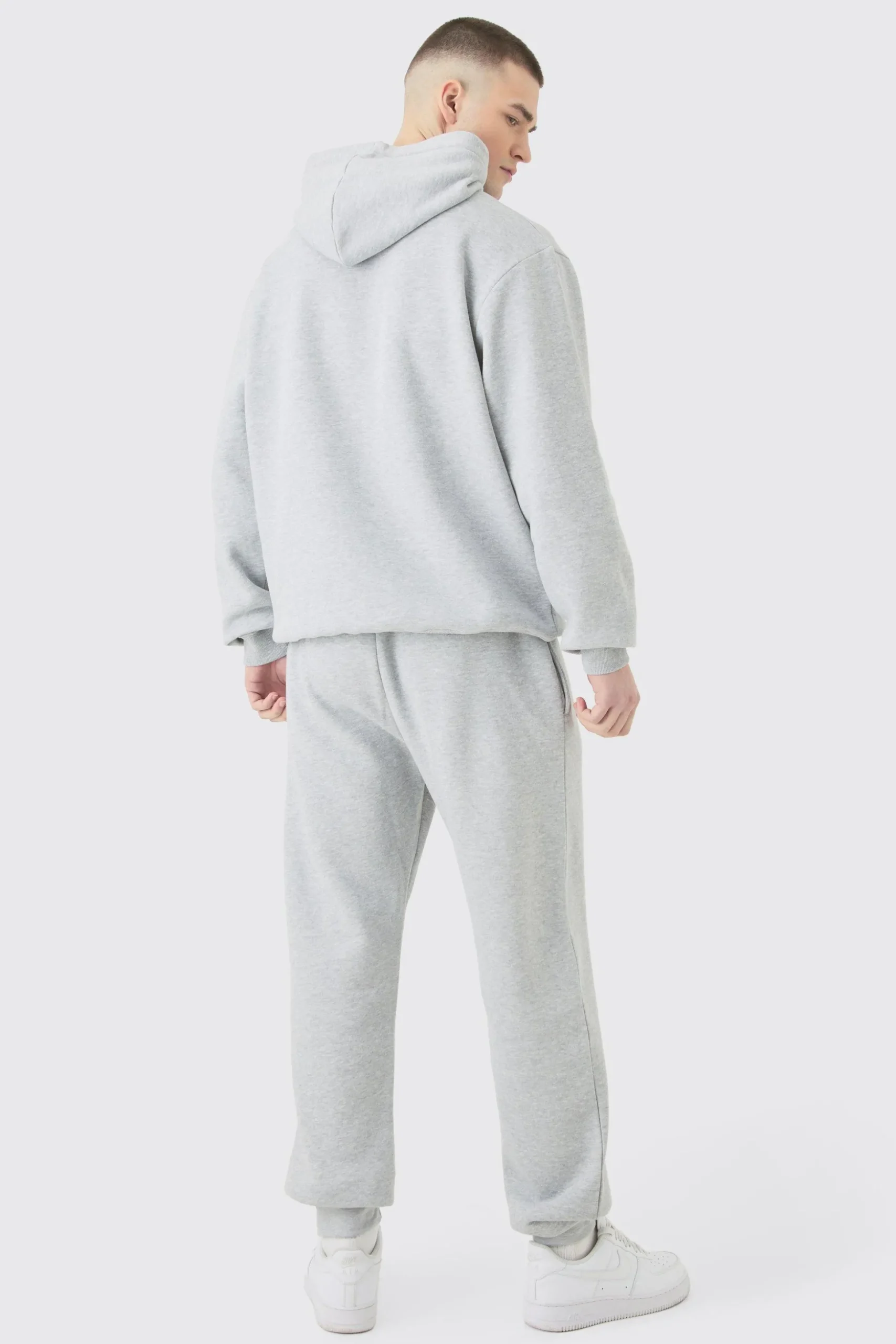 Tall Basic Man Dash Hoodie In Grey Marl | BoohooMAN UK