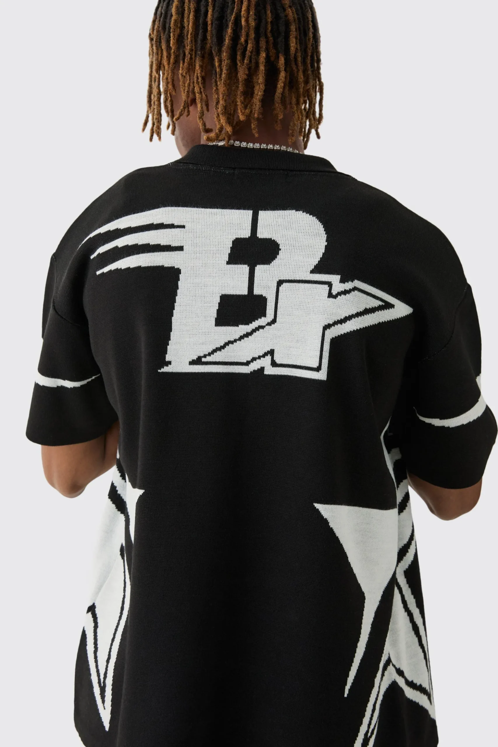 Tall Boxy Fit Knitted Moto Shirt | BoohooMAN UK