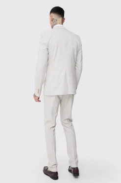 Tall Checked Skinny Fit Trousers | BoohooMAN UK