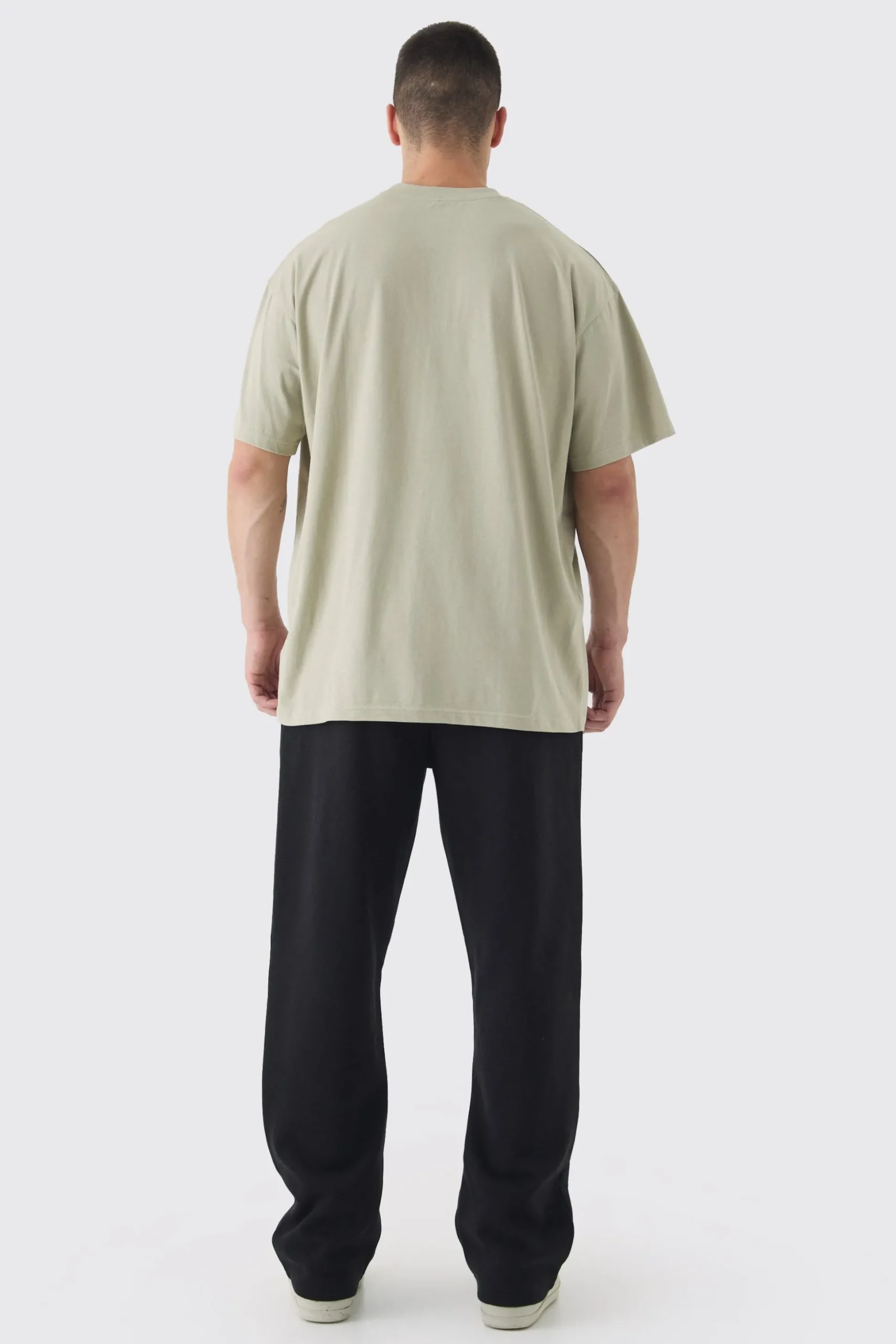 Tall Double Waistband Baggy Fit Jersey Bottoms In Black | BoohooMAN UK