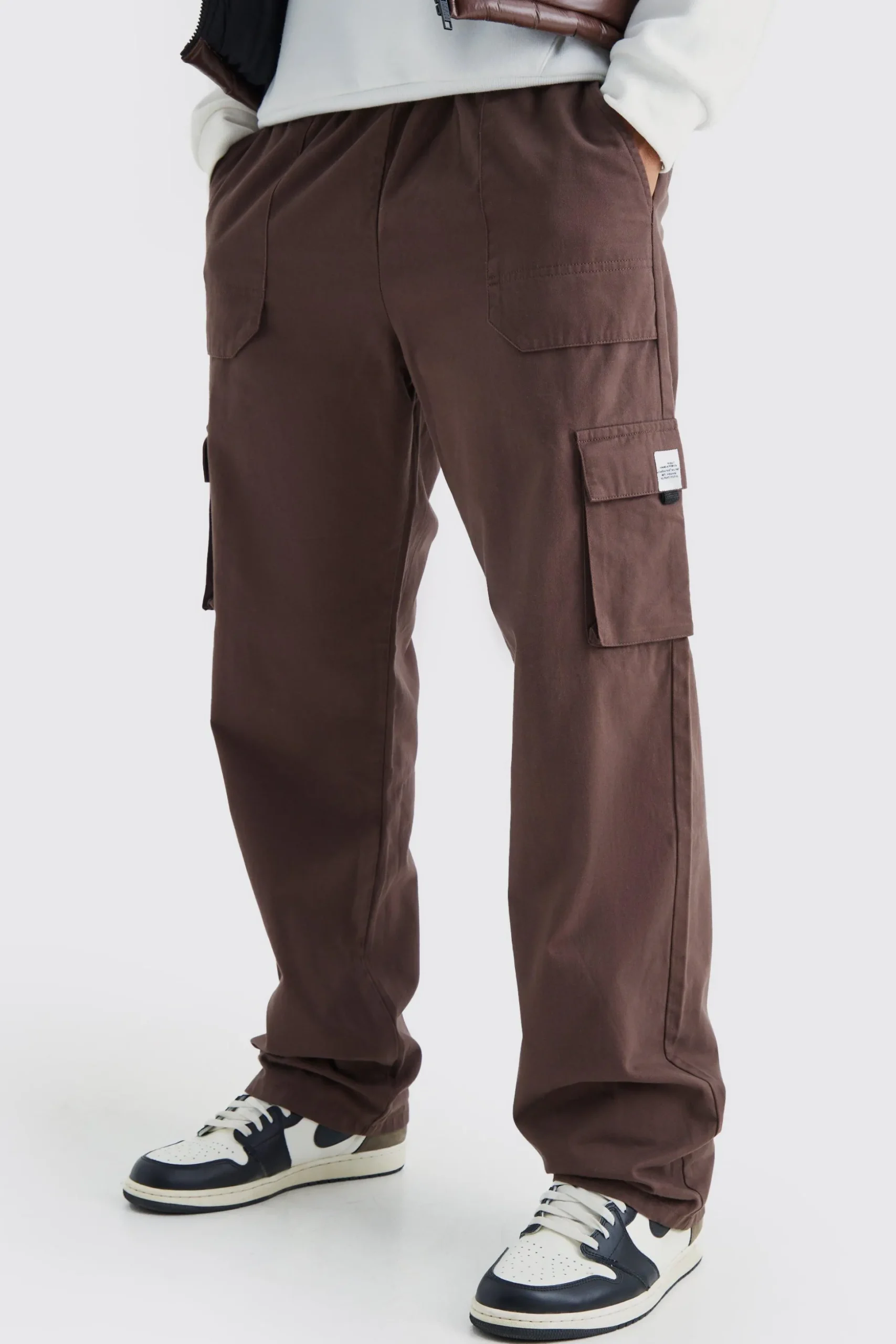 Tall Elastic Waist Relaxed Fit Buckle Cargo Jogger | BoohooMAN UK