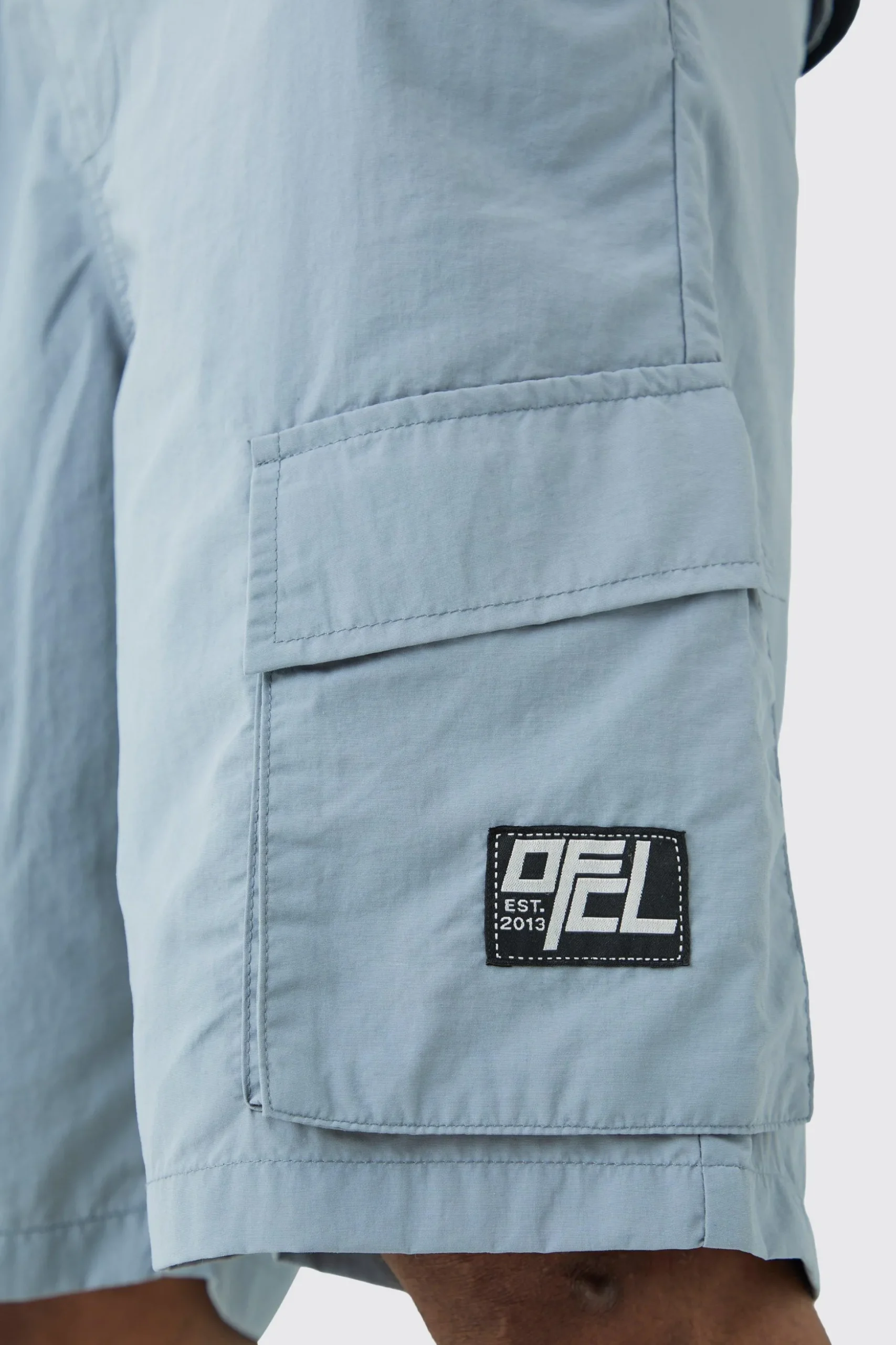 Tall Elasticated Waist Ofcl Nylon Cargo Short | BoohooMAN UK