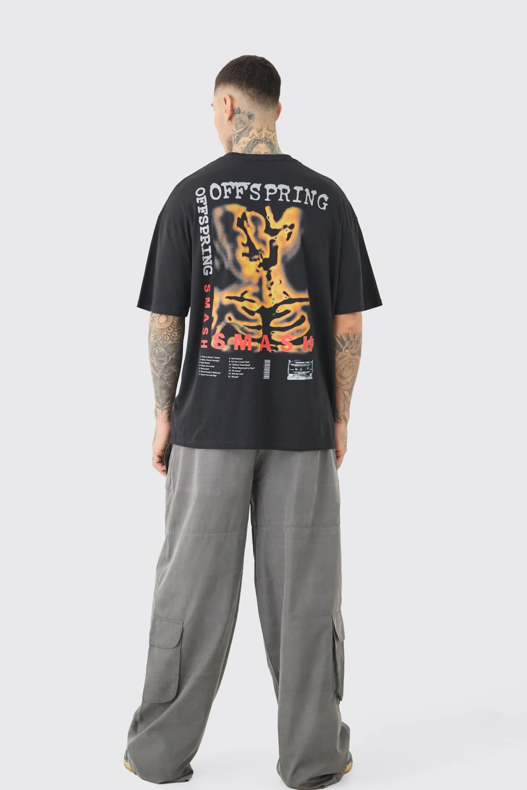 Tall Elasticated Waist Oversized Peached Cargo Trouser | BoohooMAN UK
