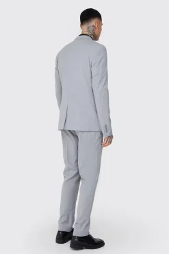 Tall Essential Slim Fit Suit Jacket In Grey | BoohooMAN UK