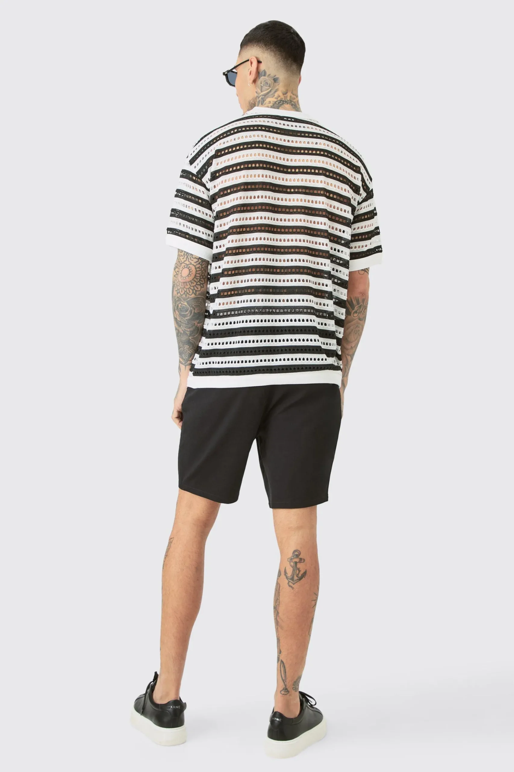 Tall Fixed Waist Black Skinny Fit Chino Shorts | BoohooMAN UK