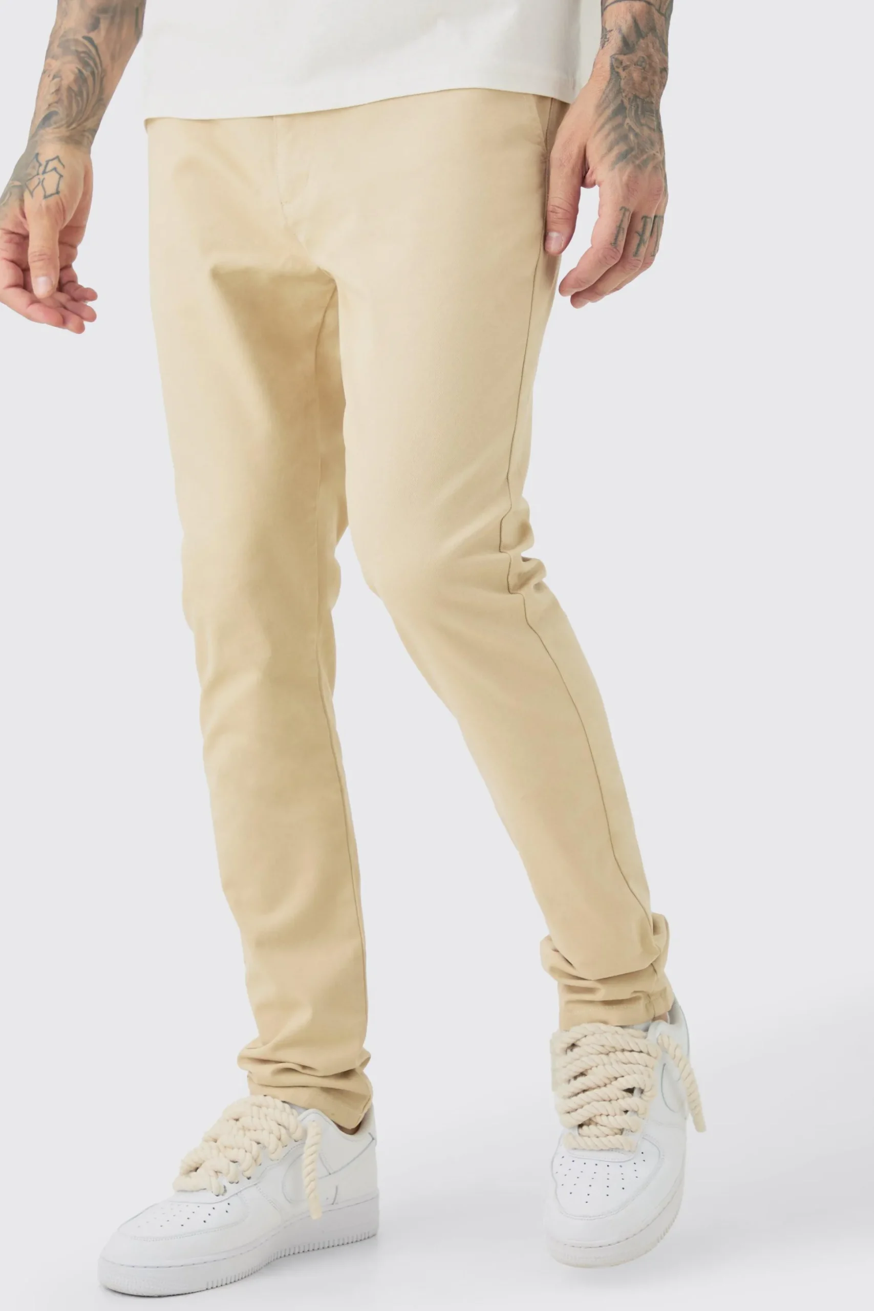 Tall Fixed Waist Skinny Chino Trouser | BoohooMAN UK