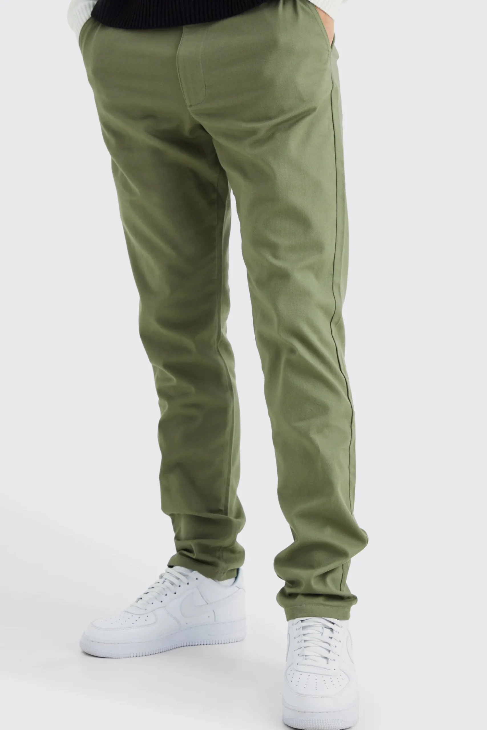 Tall Fixed Waist Slim Chino Trouser | BoohooMAN UK