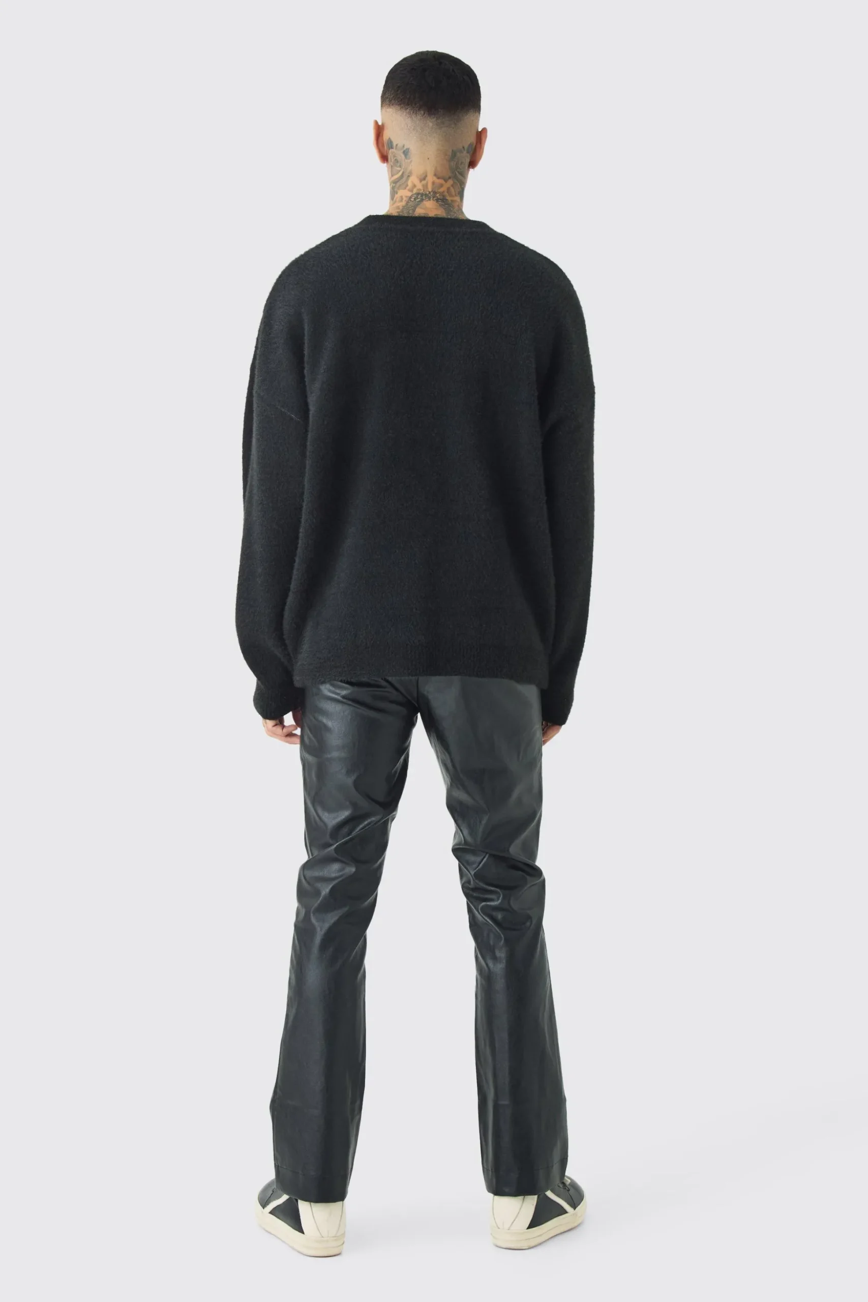 Tall Homme Oversized Fluffy Knitted Jumper | BoohooMAN UK